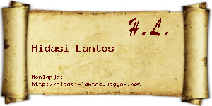 Hidasi Lantos névjegykártya
